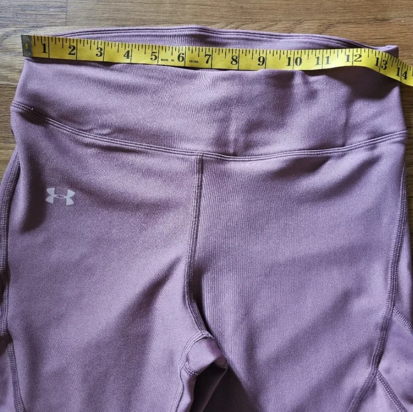 Under Armour Mauve Heat Gear Mid Rise Crop Compression Pants Women's Size Medium - Picture 7 of 12